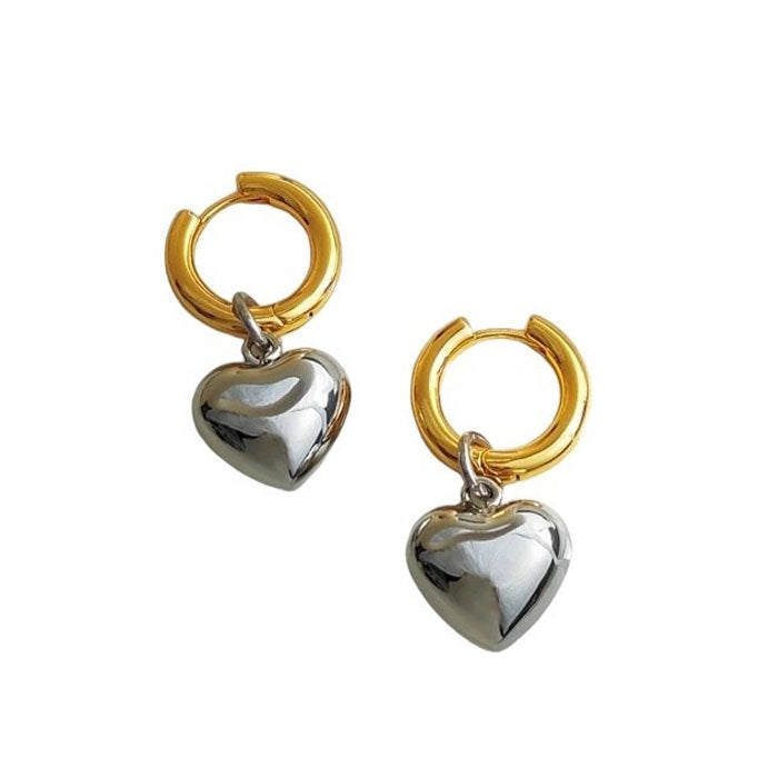 VILZSTUDIOS Hoop earrings with heart pendant design