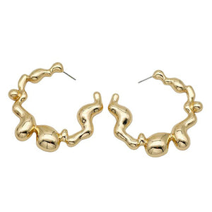 VILZSTUDIOS Stylish metal drops hoop earrings for modern fashion