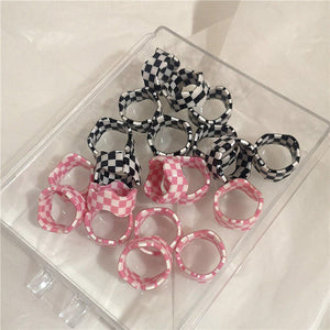 VILZSTUDIOS Indie aesthetic checker band ring