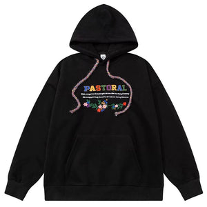 VILZSTUDIOS Oversized hoodie with unique pastoral print design