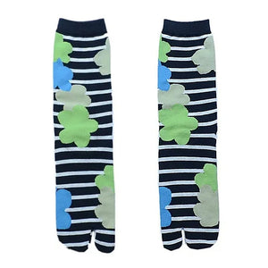 VILZSTUDIOS Floral striped tabi socks for stylish comfort