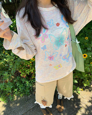VILZSTUDIOS Indie Vibe Butterfly Long Sleeve shirt