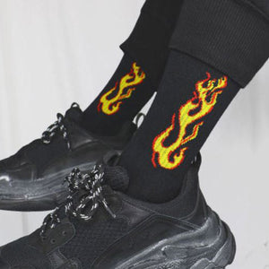 VILZSTUDIOS Casual socks with a flame pattern