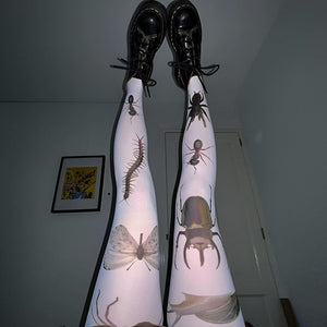 VILZSTUDIOS Insect print stretchy tights for streetwear fashion