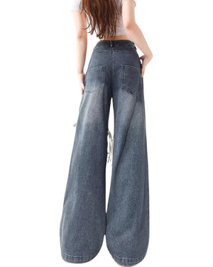 VILZSTUDIOS Stylish denim pants with unique heart design