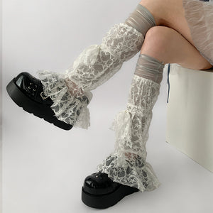 VILZSTUDIOS Chic lace leg warmers suitable for streetwear fashion