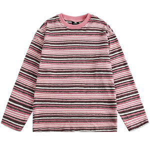 VILZSTUDIOS Striped long sleeve tee with relaxed fit