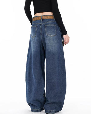 VILZSTUDIOS Wide-leg jeans with layered design and raw hems