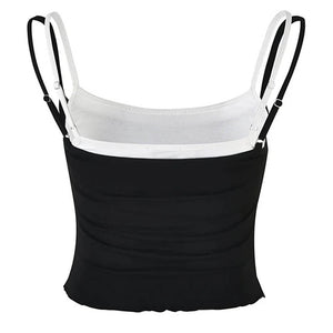 VILZSTUDIOS Two-tone spaghetti strap tank top for casual wear
