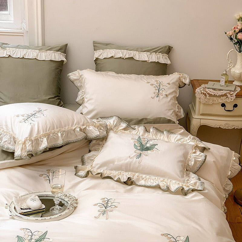 Lily-of-the-Valley Ruffle Bedding Set