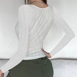 VILZSTUDIOS Stylish long sleeve split top with bow design