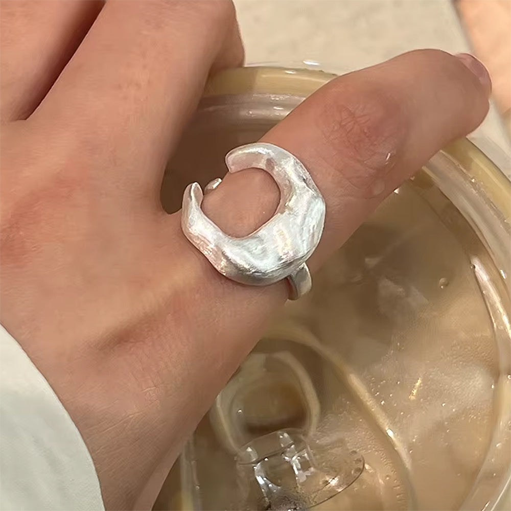 VILZSTUDIOS Adjustable crescent chunky ring from VILZSTUDIOS