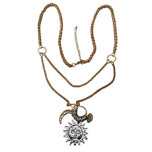 VILZSTUDIOS Layered necklace with celestial charms and mixed chains