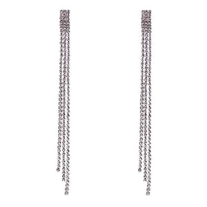 VILZSTUDIOS Stylish drop earrings with crystal chains and rhinestones
