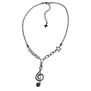 VILZSTUDIOS Stylish treble clef necklace with star charms
