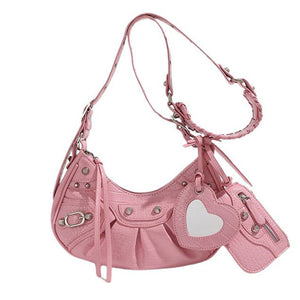 VILZSTUDIOS Stylish mini shoulder bag with heart-shaped design