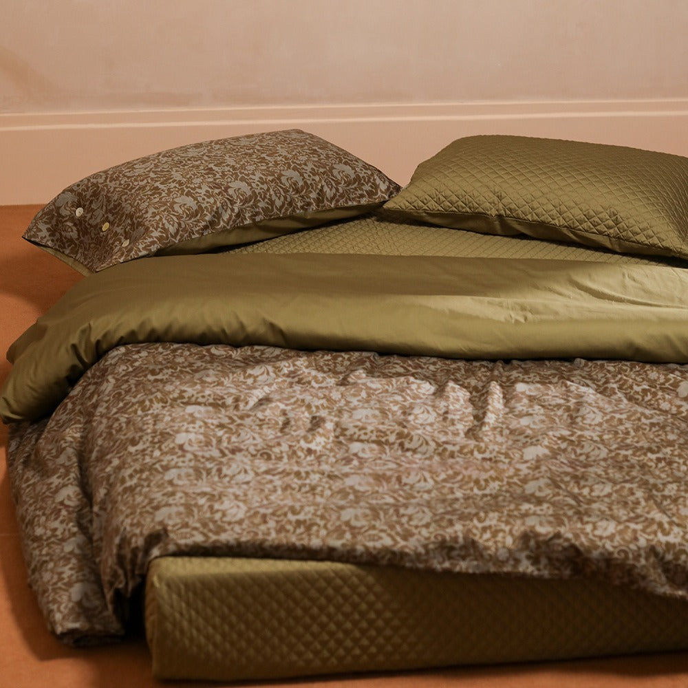 Olive Damask Bedding Set