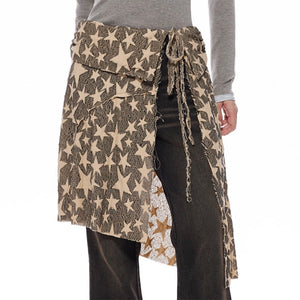 VILZSTUDIOS Stylish overlay wrap belt with star print