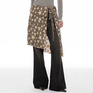 VILZSTUDIOS Stylish overlay wrap belt with star print