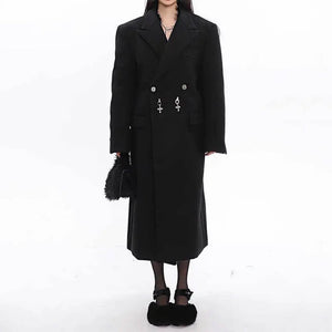 VILZSTUDIOS Stylish oversized long coat with unique design elements
