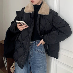 VILZSTUDIOS Stylish padded jacket with faux fur collar