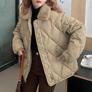 VILZSTUDIOS Stylish padded jacket with faux fur collar