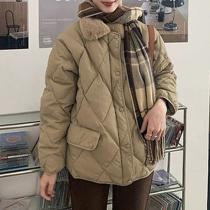 VILZSTUDIOS Stylish padded jacket with faux fur collar