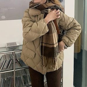 VILZSTUDIOS Stylish padded jacket with faux fur collar
