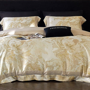 VILZSTUDIOS cream and blush painterly floral bedding set with wide pink pillowcase borders