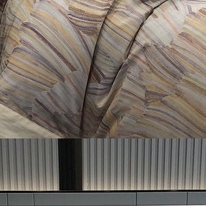 VILZSTUDIOS blush pink or lavender abstract brushstroke duvet cover set with wide contrast borders