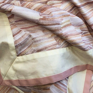 VILZSTUDIOS blush pink or lavender abstract brushstroke duvet cover set with wide contrast borders
