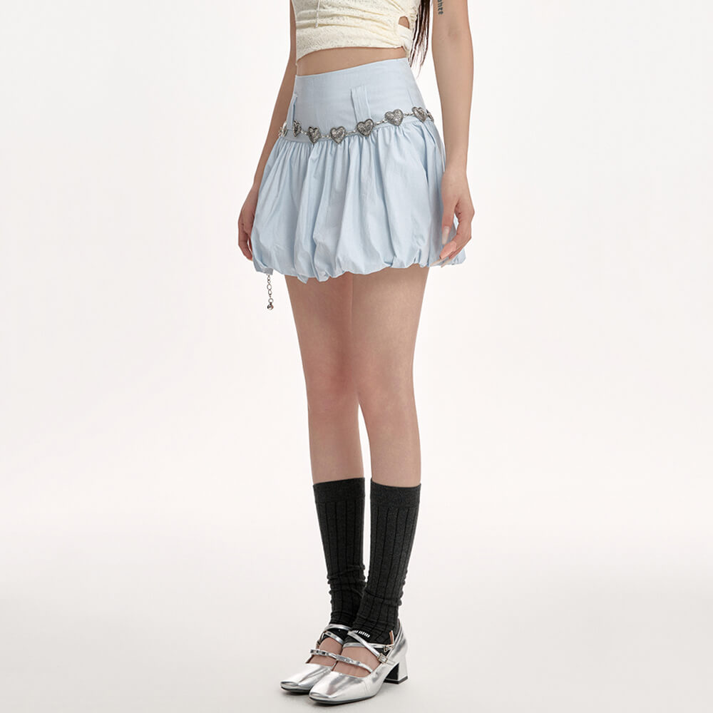 VILZSTUDIOS Pastel gathered balloon mini skirt for trendy fashion