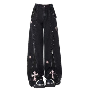 VILZSTUDIOS Distressed baggy jeans for streetwear fashion