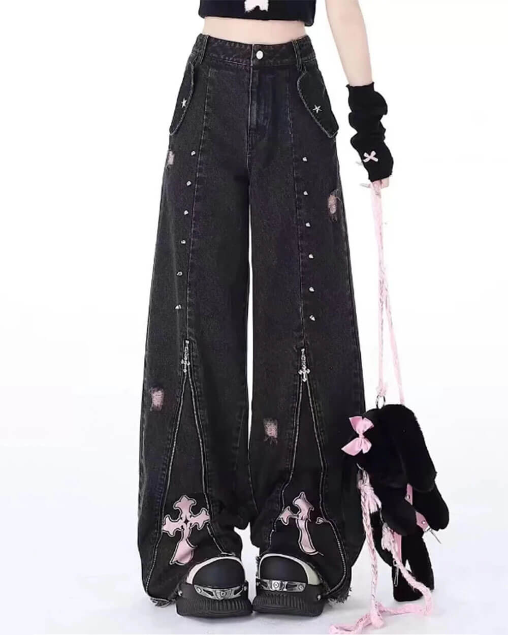 VILZSTUDIOS Distressed baggy jeans for streetwear fashion