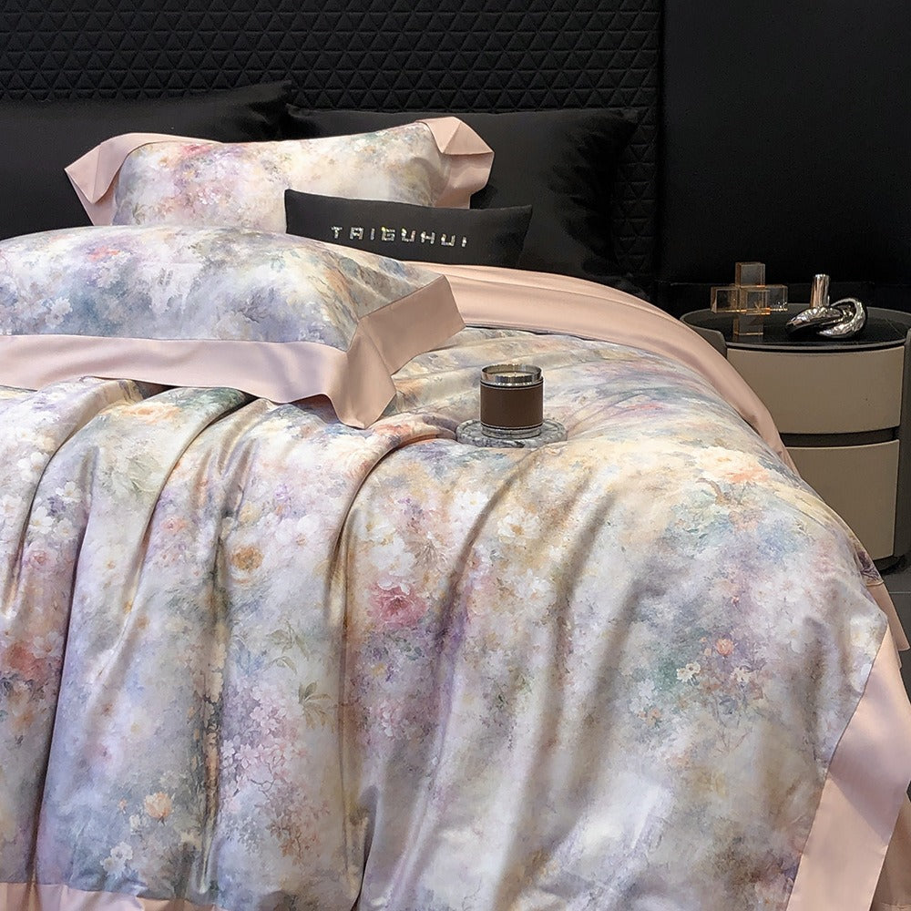 Pastel Painterly Floral Bedding Set