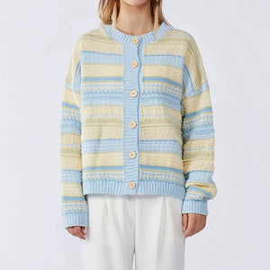 VILZSTUDIOS Pastel striped cardigan for casual wear