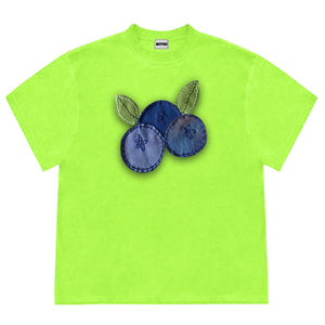 VILZSTUDIOS Stylish oversized patchwork blueberry tee for casual wear
