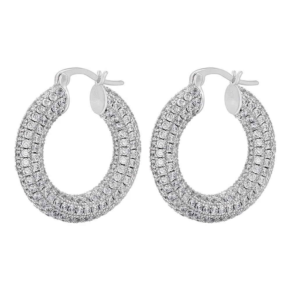 VILZSTUDIOS Stylish rhinestone hoop earrings