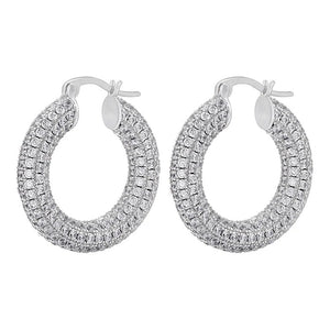 VILZSTUDIOS Stylish rhinestone hoop earrings