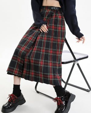 VILZSTUDIOS Stylish plaid midi skirt from VILZSTUDIOS