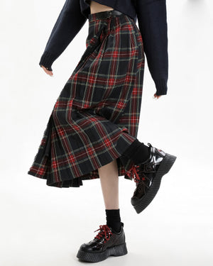 VILZSTUDIOS Stylish plaid midi skirt from VILZSTUDIOS
