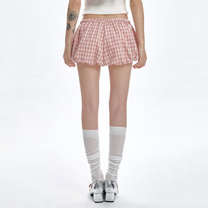 VILZSTUDIOS Playful gingham balloon shorts for streetwear fashion