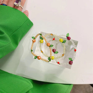 VILZSTUDIOS Vibrant beaded fruit ring with stretchy design