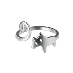 VILZSTUDIOS Adjustable cat ring with long tail design