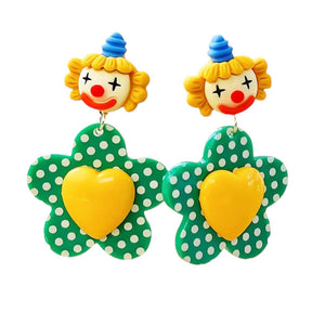 VILZSTUDIOS Playful floral clown earrings for unique style