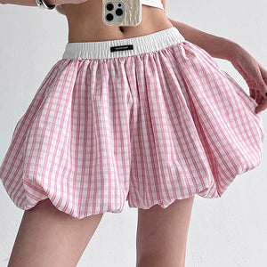 VILZSTUDIOS Stylish balloon skirt with gingham print