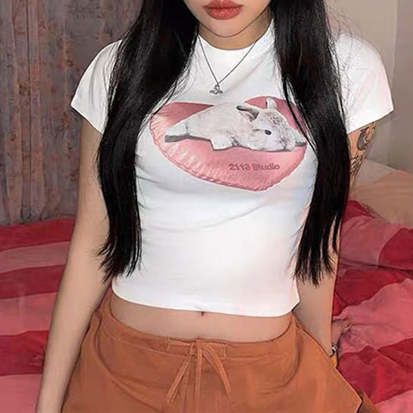 VILZSTUDIOS Playful graphic bunny design tee