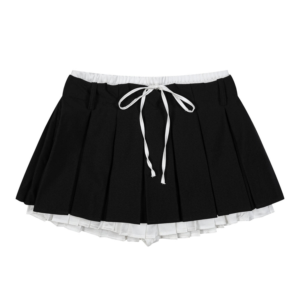 VILZSTUDIOS Layered mini skirt with pleated detailing