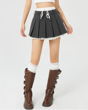 VILZSTUDIOS Layered mini skirt with pleated detailing