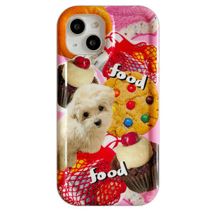 VILZSTUDIOS Cute phone case with dog and dessert design